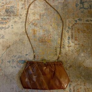 Beautiful Brown Leather Crossbody Bag Vintage